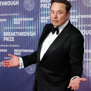 Elon Musk attends the Breakthrough Prize awards in Los Angeles, on April 13, 2024.
