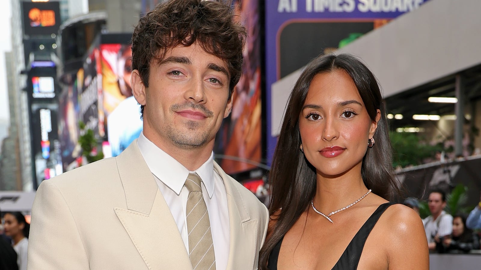 Charles Leclerc and Alexandra Saint Mleux attend the World Premiere of F1® The Movie.