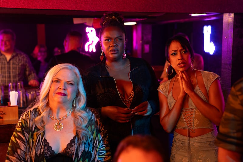 Paula Pell, Nicole Byer, and Liza Koshy in Summer of 69.