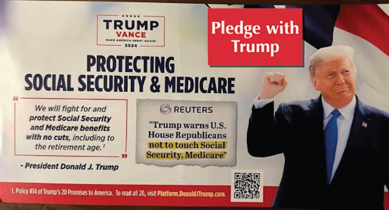 Trump campaign pledge card