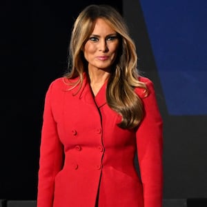 MILWAUKEE, WISCONSIN - JULY 18: Former first lady Melania Trump arrives on the fourth day of the Republican National Convention at the Fiserv Forum on July 18, 2024 in Milwaukee, Wisconsin. Delegates, politicians, and the Republican faithful are in Milwaukee for the annual convention, concluding with former President Donald Trump accepting his party's presidential nomination. The RNC takes place from July 15-18. (Photo by Leon Neal/Getty Images)