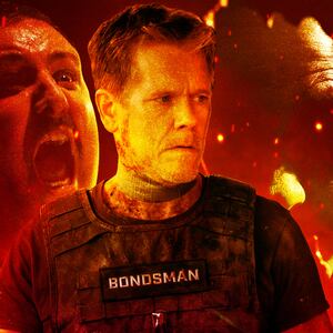 A photo illustration of Kevin Bacon in The Bondsman.