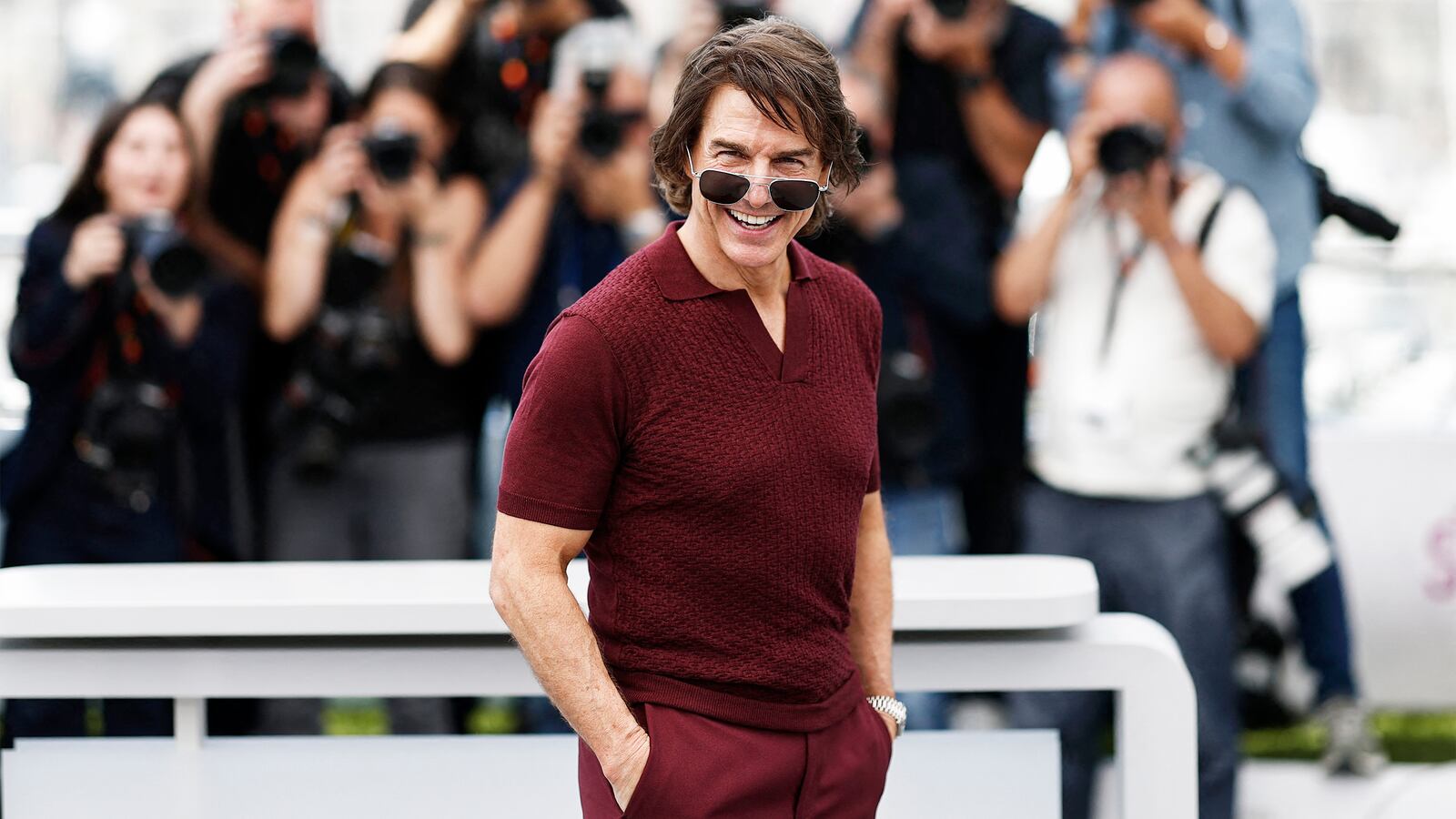 Tom Cruise poses during a photocall for the film "Mission: Impossible - The Final Reckoning" at the 78th Cannes Film Festival in Cannes, France, May 14, 2025.
