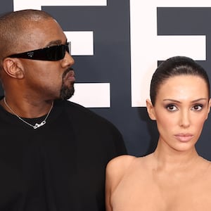 LOS ANGELES, CALIFORNIA - FEBRUARY 02: (EDITOR'S NOTE: Image contains nudity.) L-R, Kanye West and Bianca Censori attend the 67th Annual GRAMMY Awards on February 02, 2025 in Los Angeles, California.  (Photo by Matt Winkelmeyer/Getty Images for The Recording Academy)