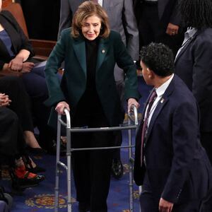 Nancy Pelosi with a walker.