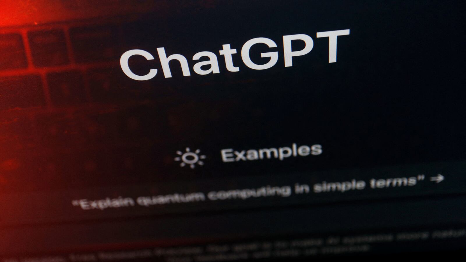 A keyboard is seen reflected on a computer screen displaying the website of ChatGPT, an AI chatbot from OpenAI, in this illustration picture taken February 8, 2023.