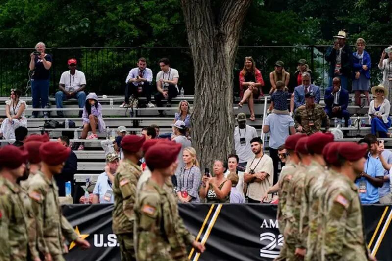 Trump's military parade was sparsely populated.