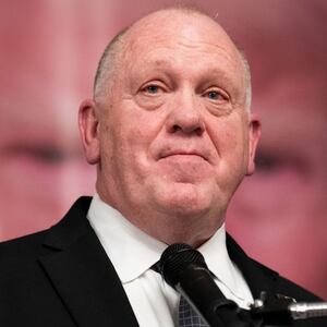 Tom Homan, a FOX News contributor and former Trump Administration Head of Immigration and Customs Enforcement (ICE) delivers the keynote speech at the Columbiana County Lincoln Day Dinner in Salem, Ohio on Friday, March 15, 2024.