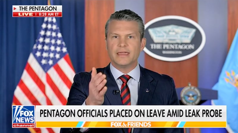 Hegseth used the “Fox & Friends” interview to defend himself—and to threaten the alleged leakers.
