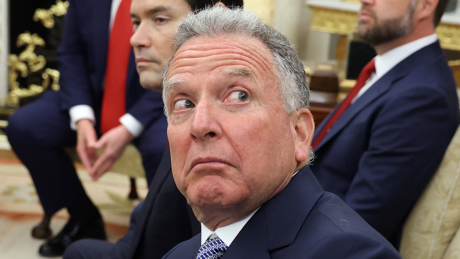 WASHINGTON, DC - AUGUST 18: United States Special Envoy to the Middle East Steve Witkoff, Secretary of State Marco Rubio, and U.S. Vice President JD Vance, join U.S. President Donald Trump as he meets with Ukrainian President Volodymyr Zelensky in the Oval Office at the White House on August 18, 2025 in Washington, DC. President Trump is hosting President Zelensky at the White House for a bilateral meeting and later an expanded meeting with European leaders to discuss a peace deal between Russia and Ukraine. (Photo by Anna Moneymaker/Getty Images)