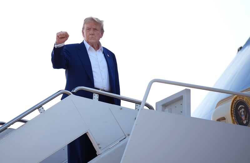 President Donald Trump boards Air Force One on June 24 to depart for the 2025 NATO Summit in the Netherlands.