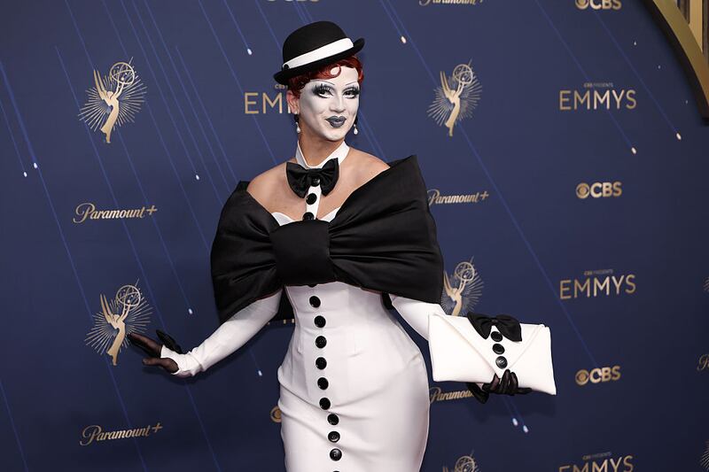 Los Angeles, CA   September 14, 2025  Suzie Toot on the red carpet at the 77th Primetime Emmy Awards at the Peacock Theater in Los Angeles, CA, Sunday, Sept. 14, 2025. (Allen J. Schaben / Los Angeles Times via Getty Images)