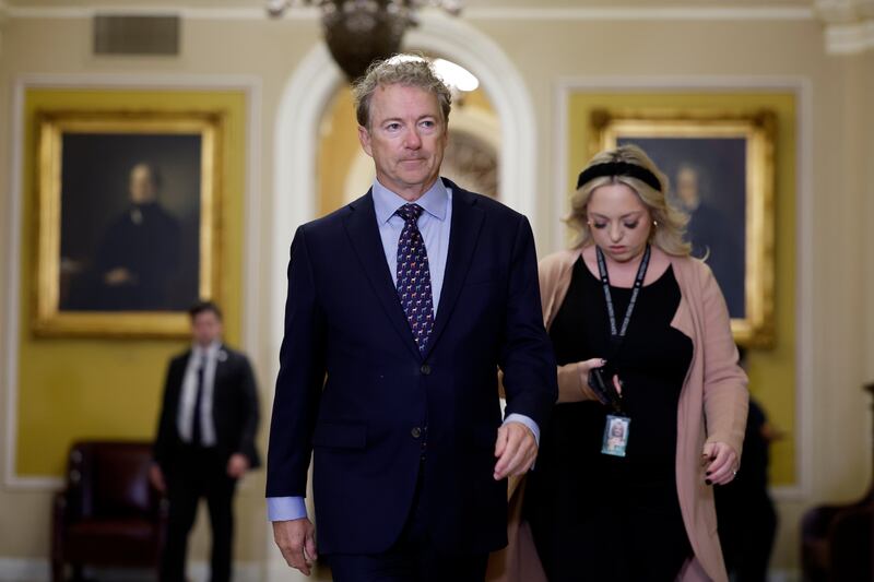 U.S. Sen. Rand Paul (R-KY) arrives for the Senate Republican leadership elections at the U.S. Capitol on November 13, 2024 in Washington, DC.