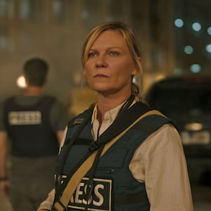 Kirsten Dunst in a still from ‘Civil War’