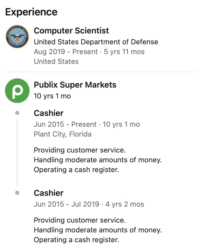 Accused spy Nathan Laatsch's LinkedIn profile
