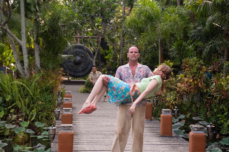 Walton Goggins and Aimee Lou Wood.