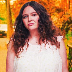 A photo illustration of Megan Stalter in Too Much.