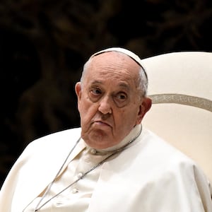 Pope Francis attends the weekly general audience on February 28, 2024 at Paul-VI hall in The Vatican.