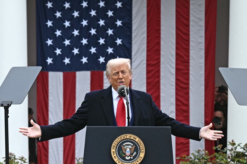 Donald Trump announces his ‘reciprocal tariffs‘ during an event in the Rose Garden at the White House Wednesday.