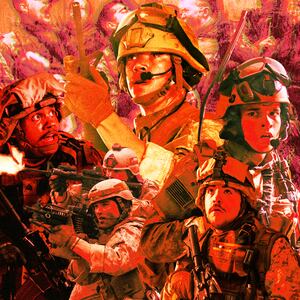 A photo illustration of Adain Bradley, Will Poulter, D’Pharaoh Woon-A-Tai, and Michael Gandolfini in "Warfare."