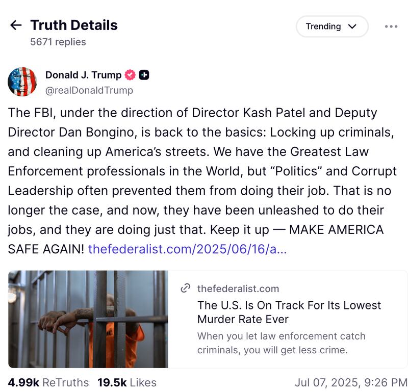 Trump's Monday evening post prompted a backlash from angry critics.