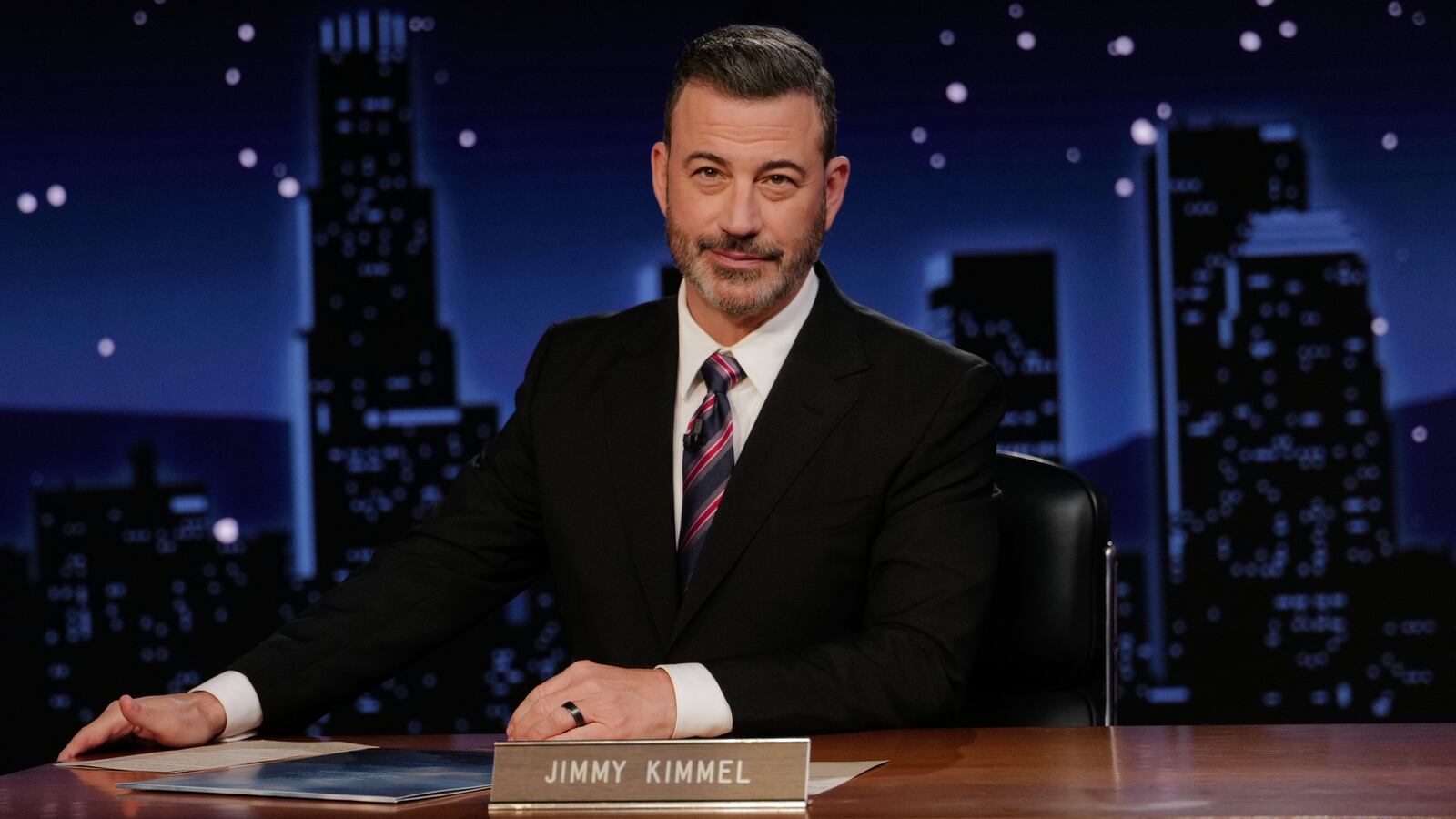 "Jimmy Kimmel Live!" airs weeknight at 11:35 p.m. ET and features a diverse lineup of guests that include celebrities, athletes, musical acts, comedians and human interest subjects, along with comedy bits and a house band.