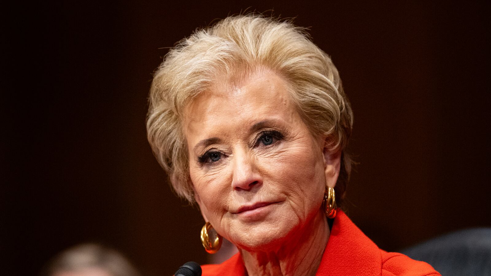 Secretary of Education nominee Linda McMahon testifies during her confirmation hearing in the Senate Health, Education, Labor and Pensions Committee in the Dirksen Senate Office Building on Thursday, February 13, 2025.