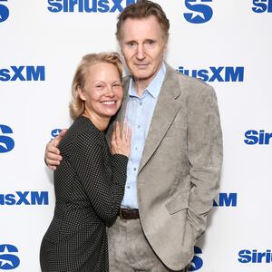 Pamela Anderson and Liam Neeson.