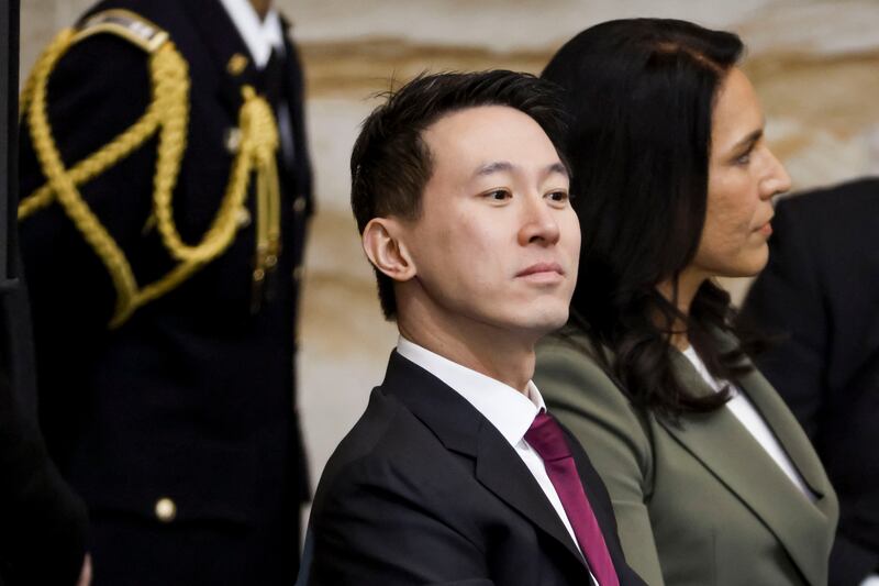 TikTok CEO Shou Zi Chew was seated next to Tulsi Gabbard, President Trump's pick to be his director of national intelligence.