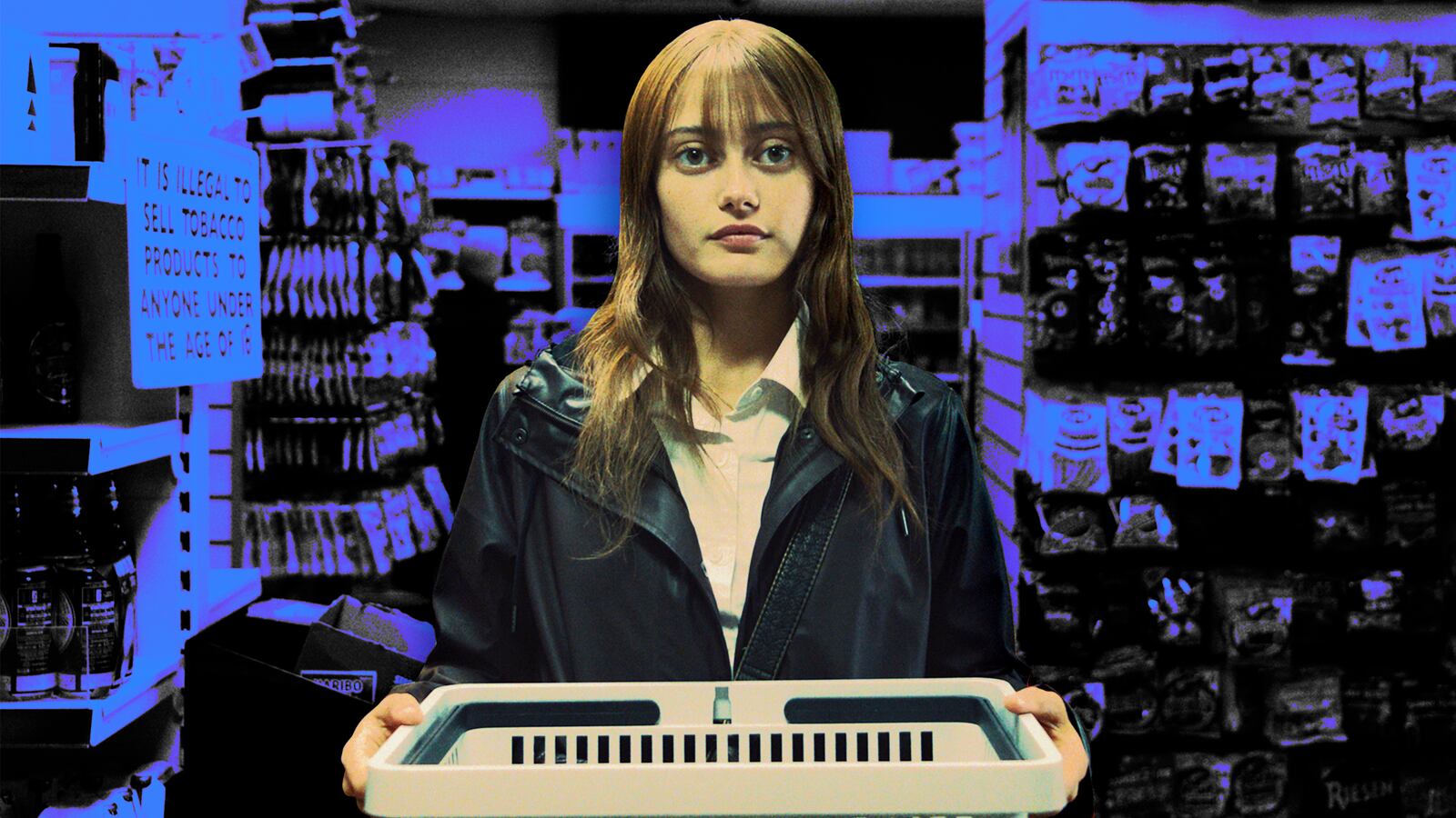 A photo illustration of Ella Purnell in Sweatpea.