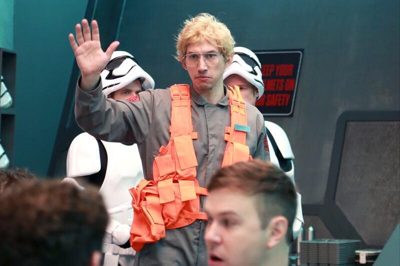 Adam Driver as Kylo Ren during the 'Undercover Boss: Starkiller Base' sketch.
