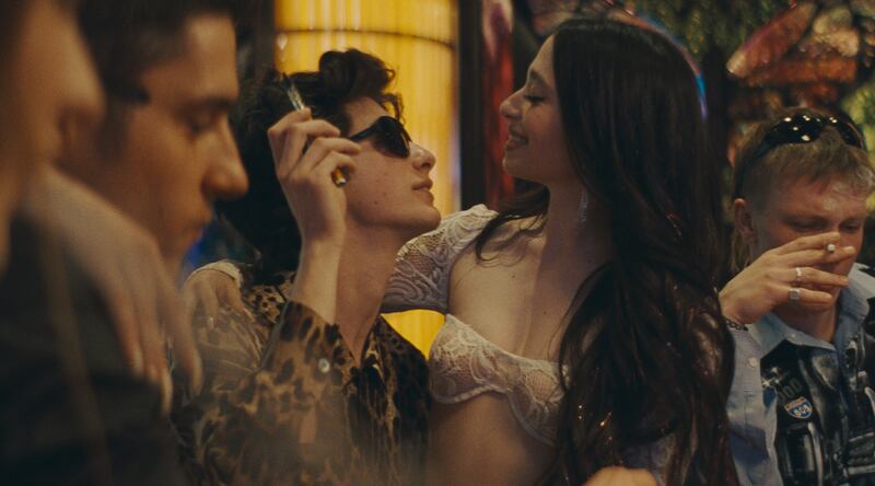 Mikey Madison and Mark Eydelshteyn in Anora.