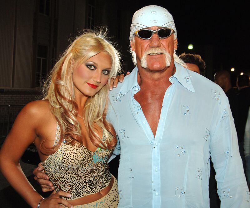 Brooke Hogan and Hulk Hogan during VH1 Big in '05 - Red Carpet at Sony Studios in Los Angeles, California, United States.