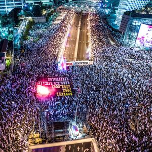 Protest crowd in Tel Aviv