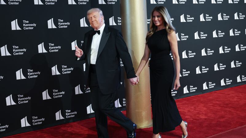Donald and Melania Trump arriving at the Kennedy Center on Wednesday night.