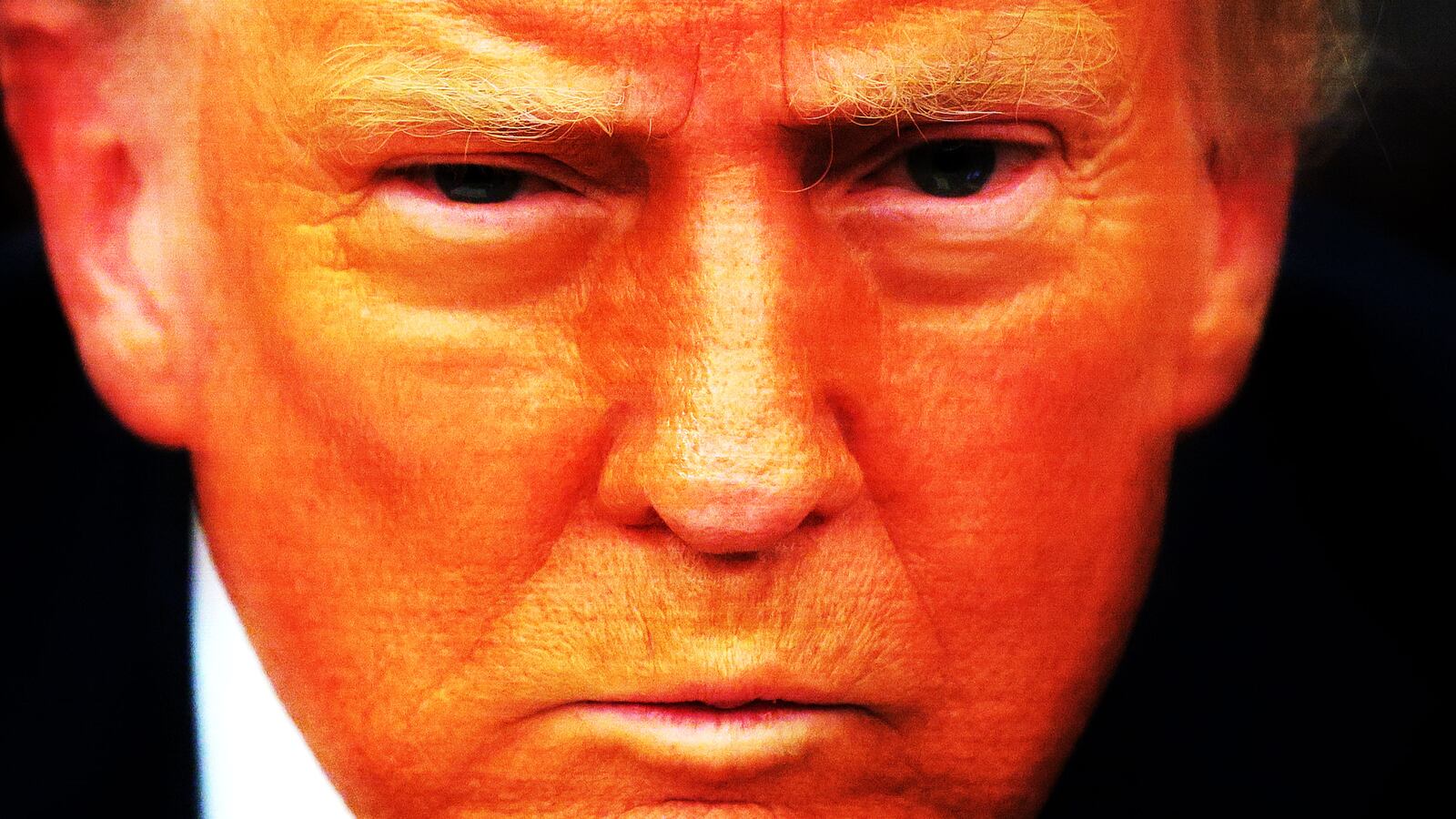 Donald Trump scowling