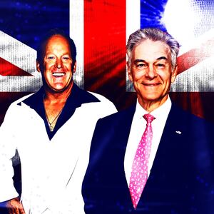 Sean Spicer and Mehmet Oz at the British Embassy party.