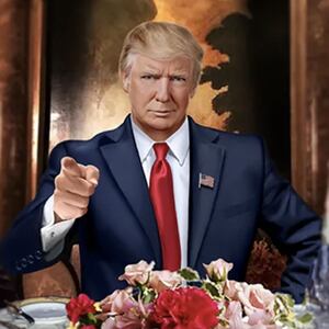 AI image in Dinner with President Trump promotion