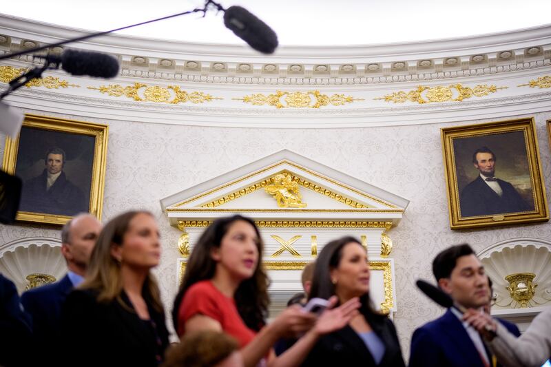 There is no shortage of gold accents in the Oval Office this summer.