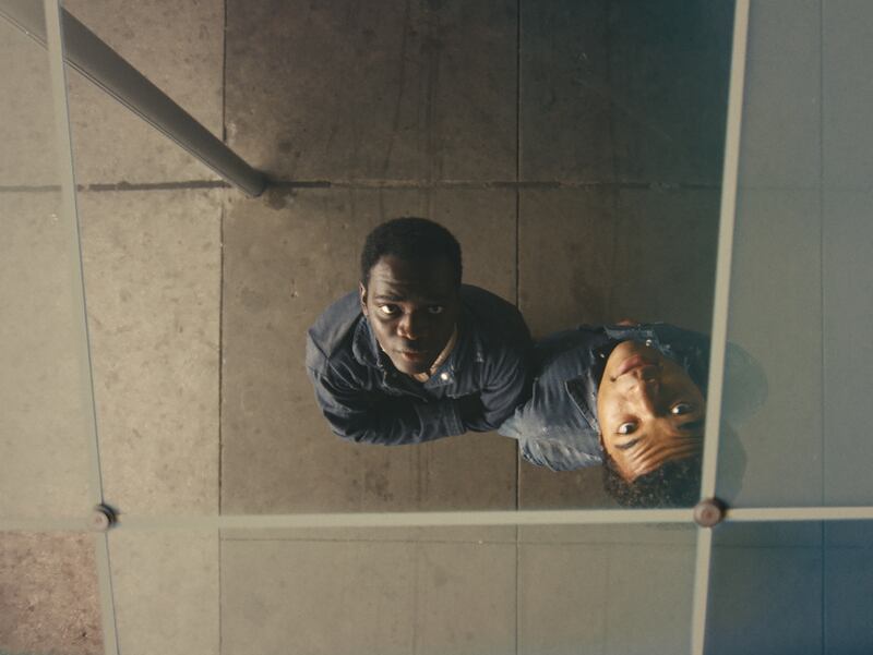 Ethan Herisse stars as Elwood and Brandon Wilson as Turner.