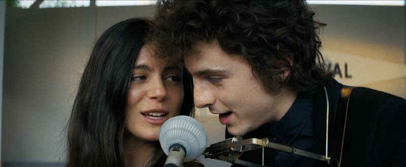 Timothée Chalamet and Monica Barbaro