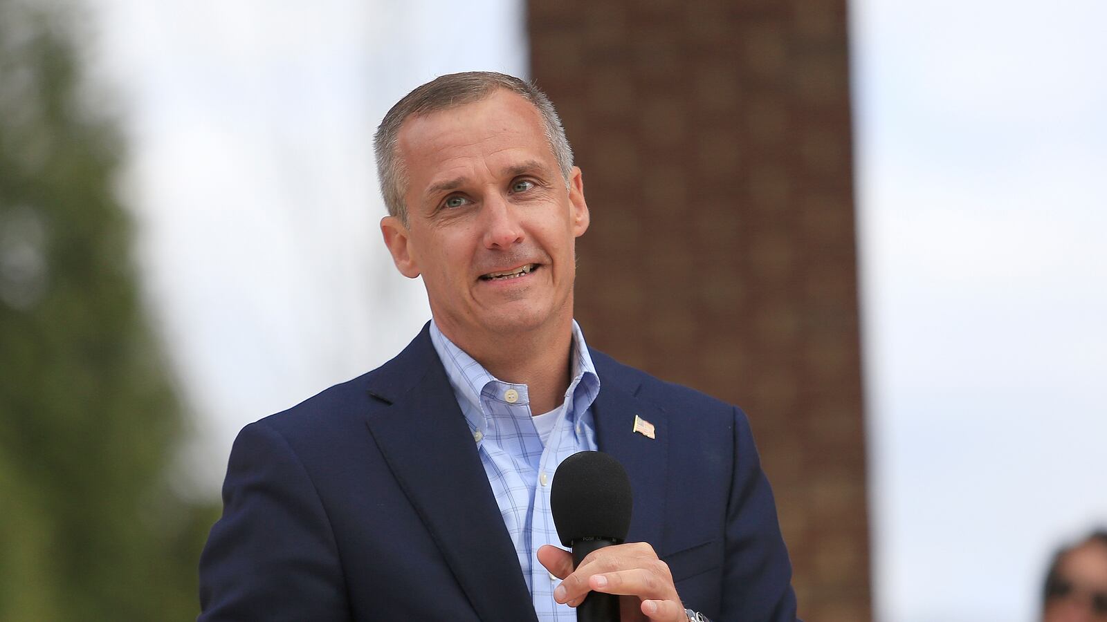 Corey Lewandowski speaks to the crowd during the SAVE AMERICA TOUR at The Bowl at Sugar Hill on Jan. 3, 2021 in Sugar Hill, Georgia.
