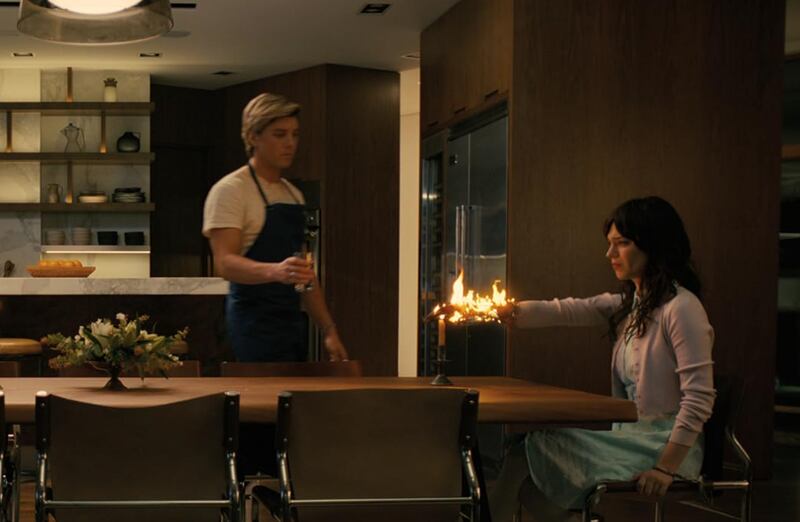 Lukas Gage and Sophie Thatcher in Companion