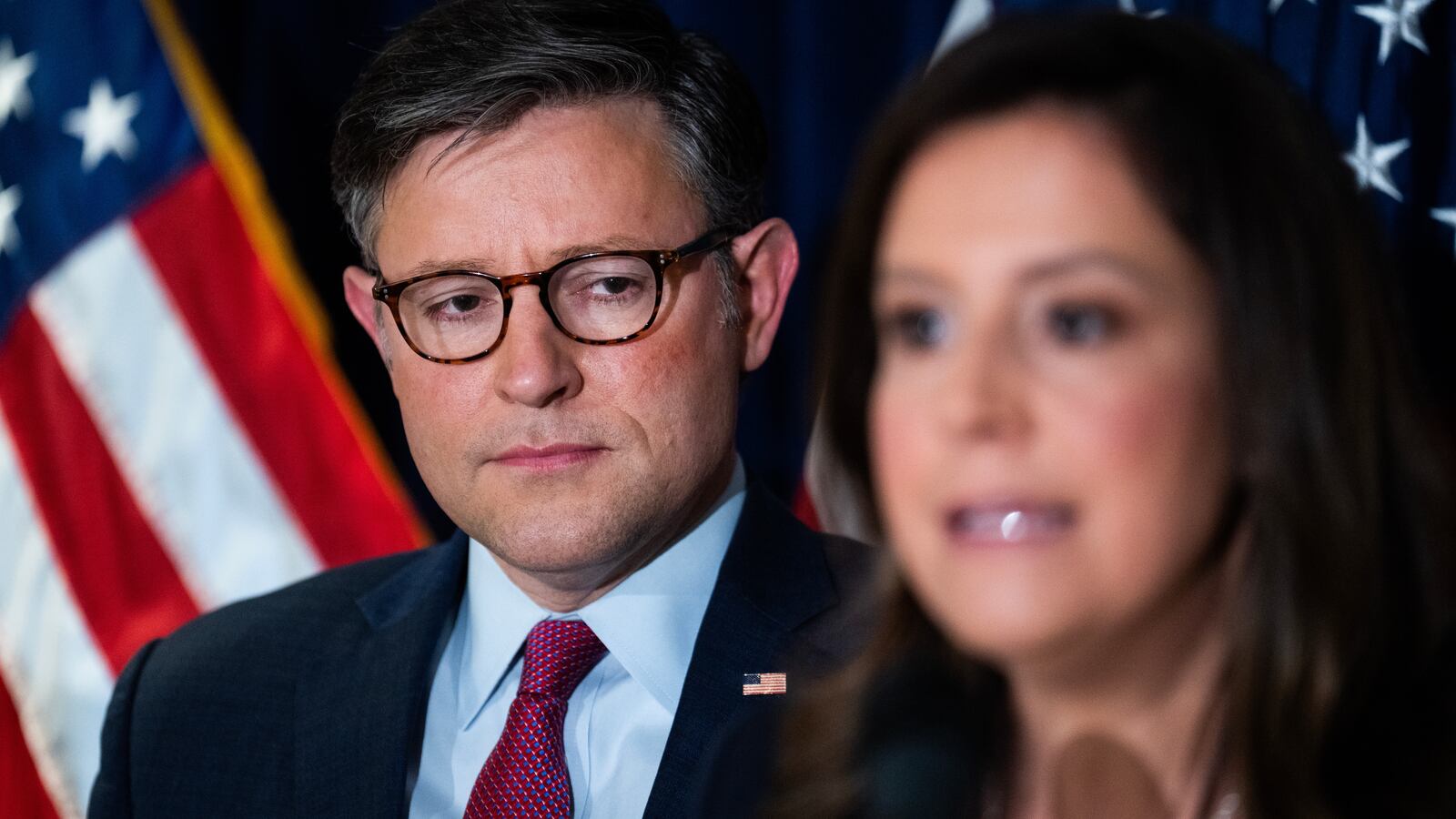 House Speaker Mike Johnson and Rep. Elise Stefanik hold a news conference