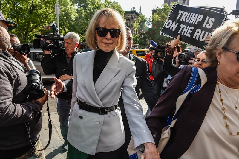 E. Jean Carroll at the court house.