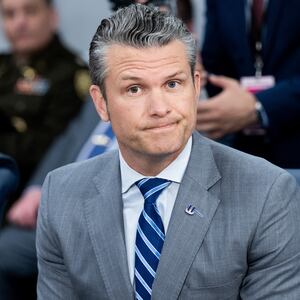 US Defense Secretary Pete Hegseth attends a meeting in Washington, DC, on July 17, 2025.