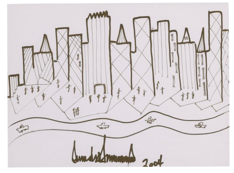 Donald Trump drawing from Sotheby's auction site.