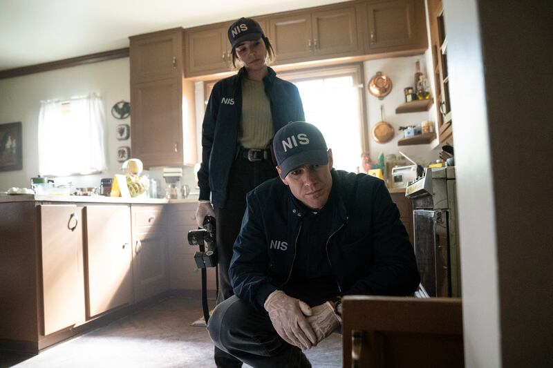 Mariel Molino as Cecilia “Lala” Dominguez and Austin Stowell as Leroy Jethro Gibbs.