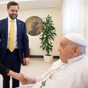 Pope Francis meets with Vice President JD Vance on April 20, 2025 in Vatican City, Vatican.