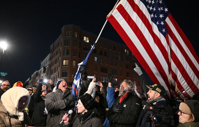Supporters of detained Jan. 6 participants outside the DC Central Detention Facility
